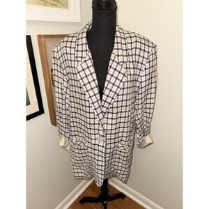 VTG Chad Steven’s Women’s Plaid Blazer One Button Luxury Sz MEDIUM USA MADE